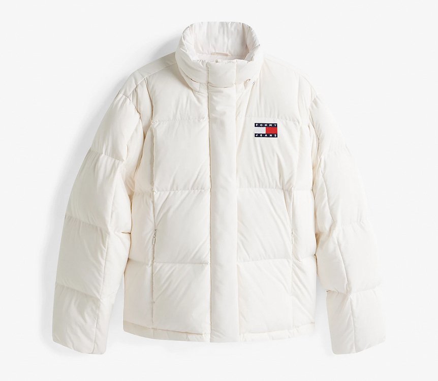Tommy Hilfiger Alaska Grid Down Jacket DW0DW21623 YBH Λευκό