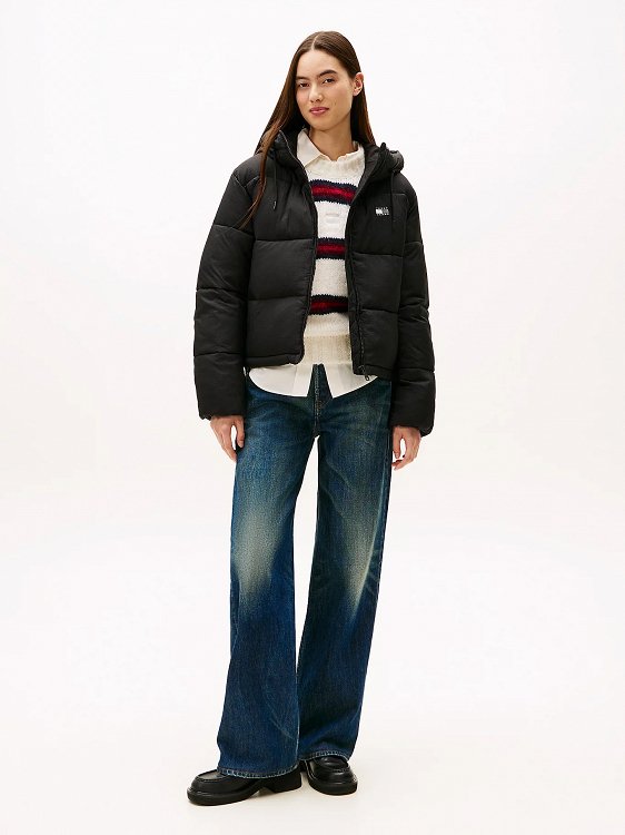 Tommy Hilfiger Hooded Puffer Jacket DW0DW21625 BDS Μαύρο