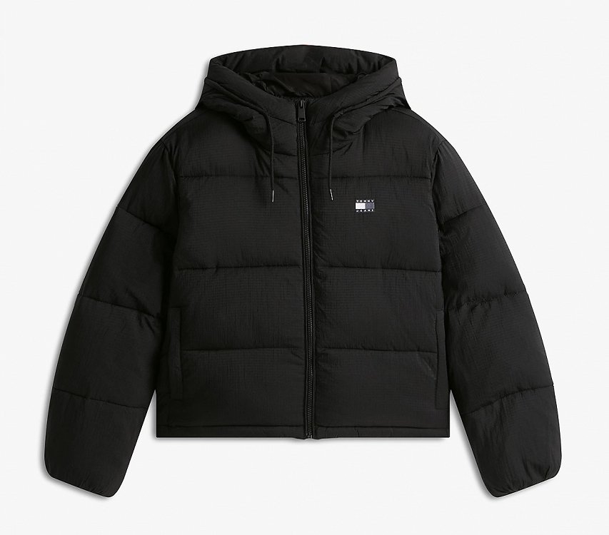 Tommy Hilfiger Hooded Puffer Jacket DW0DW21625 BDS Μαύρο