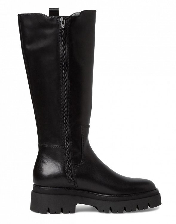 Tamaris Δερμάτινη Μπότα Flat 1-25608-43 001 Black