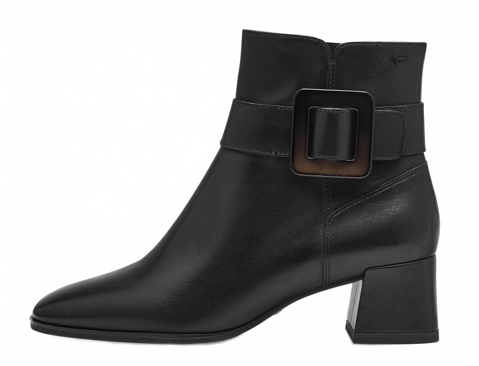 Tamaris Δερμάτινο Μποτάκι 1-25346-43 003 Black Leather