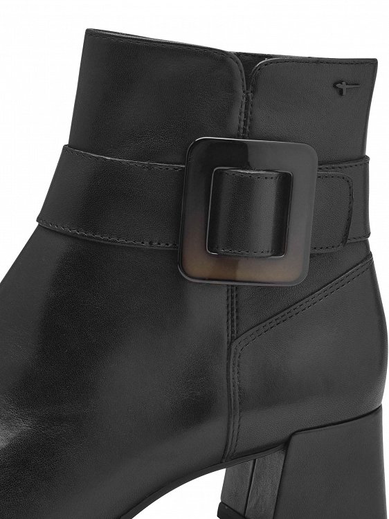 Tamaris Δερμάτινο Μποτάκι 1-25346-43 003 Black Leather