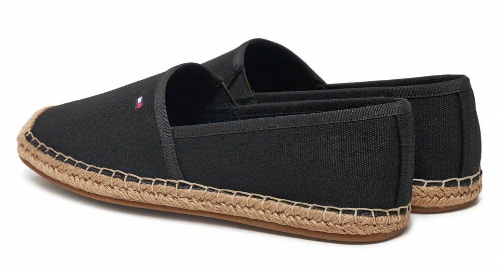 Tommy Hilfiger Γυναικείες Εσπαντρίγιες Flag Canvas Espadrille FW0FW08541 BDS Μαύρο