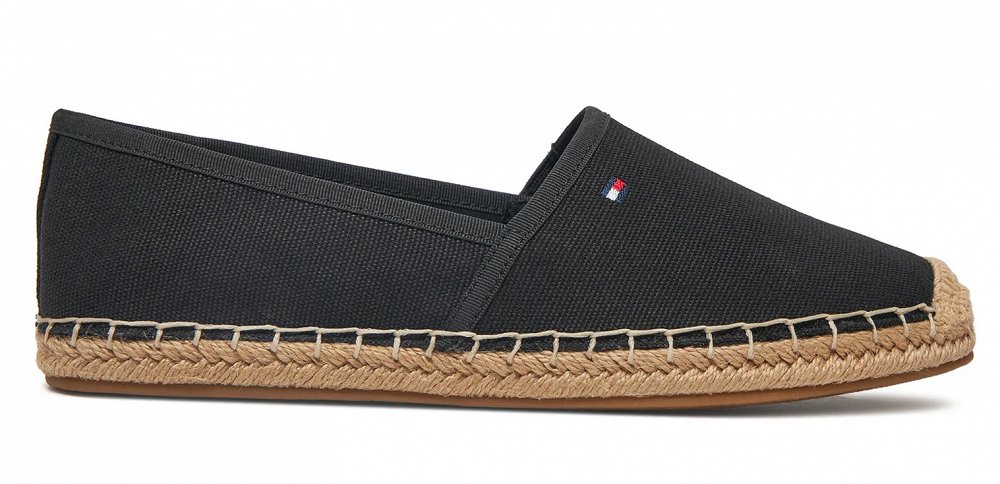 Tommy Hilfiger Γυναικείες Εσπαντρίγιες Flag Canvas Espadrille FW0FW08541 BDS Μαύρο