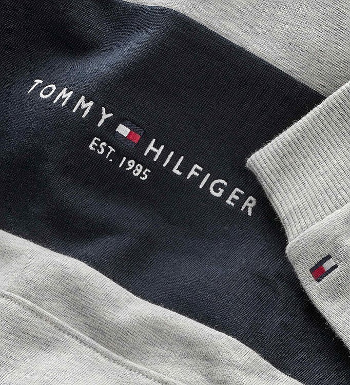 Tommy Hilfiger Essential Colorblock Hoodie KB0KB08385 P1N Light Grey Heather/Navy/Purple