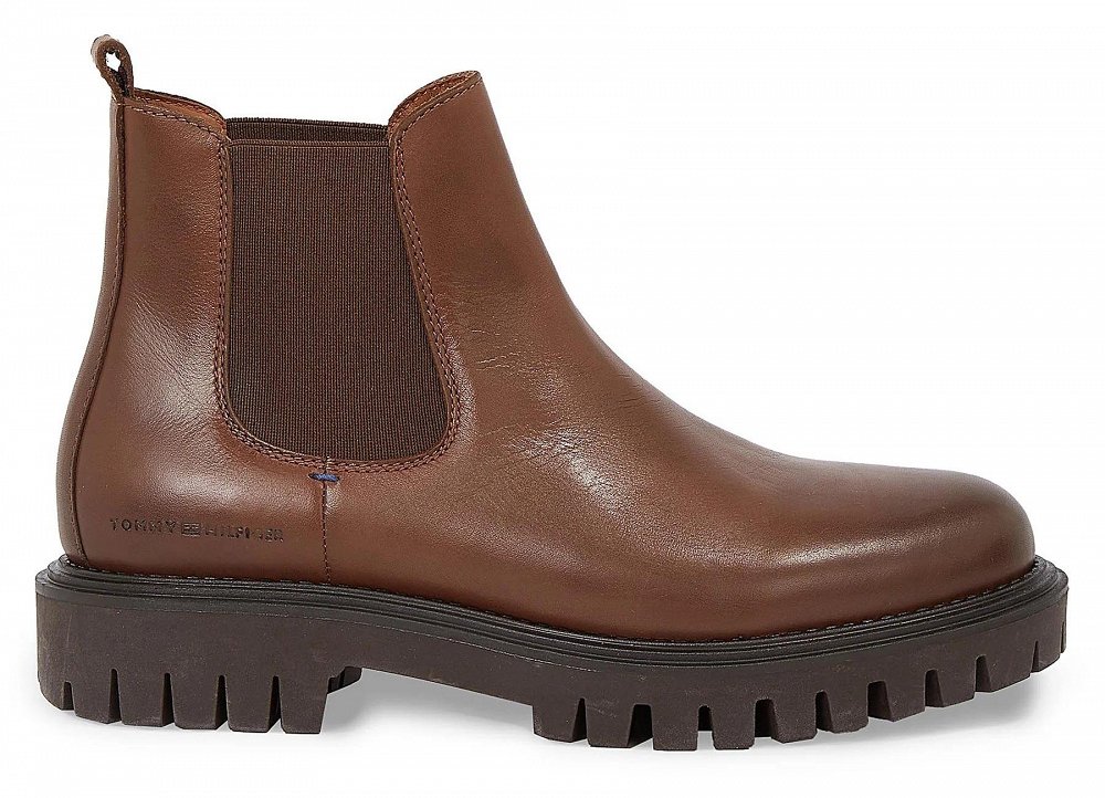 Tommy Hilfiger Premium Casual Chunky Leather Chels FM0FM04755 GVI Winter Cognac 