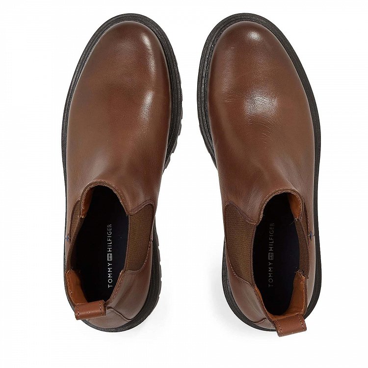 Tommy Hilfiger Premium Casual Chunky Leather Chels FM0FM04755 GVI Winter Cognac 