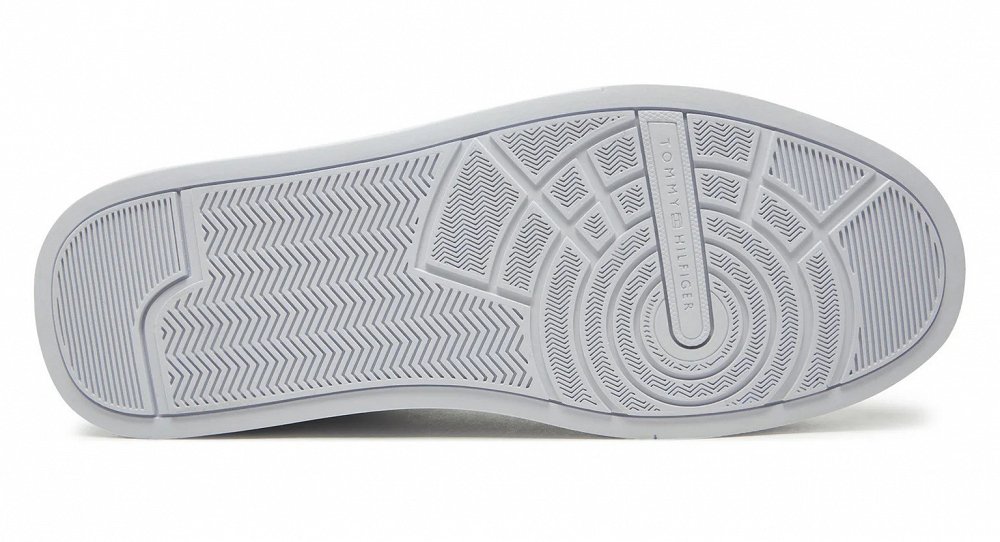 Tommy Hilfiger Ανδρικό Δερμάτινο Sneaker Th Court Lth Detail Ess FM0FM05367 0LD Λευκό