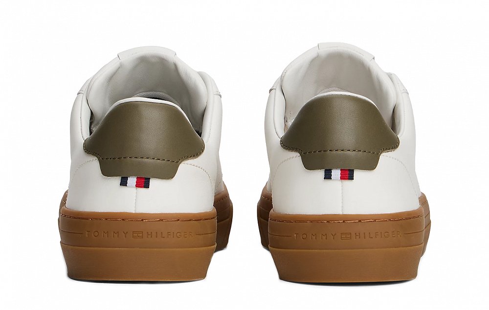 Tommy Hilfiger Ανδρικό Δερμάτινο Sneaker FM0FM05572 YBL Εκρού