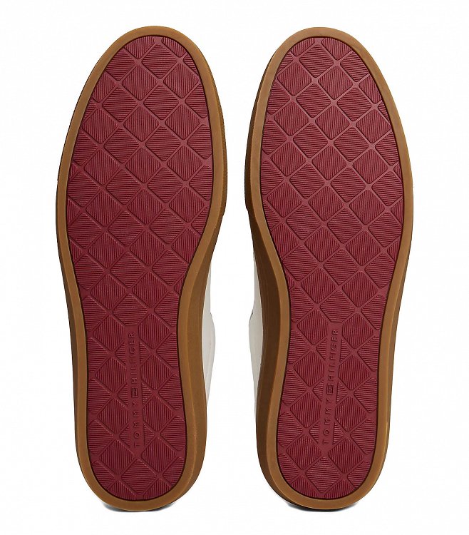 Tommy Hilfiger Ανδρικό Δερμάτινο Sneaker FM0FM05572 YBL Εκρού