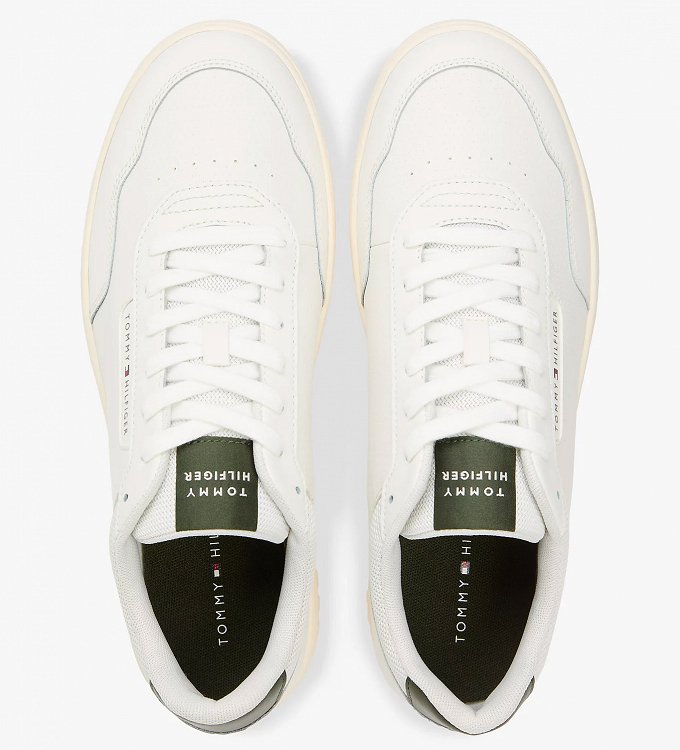 Tommy Hilfiger Ανδρικό Δερμάτινο Sneaker FM0FM05713 YBL Λευκό