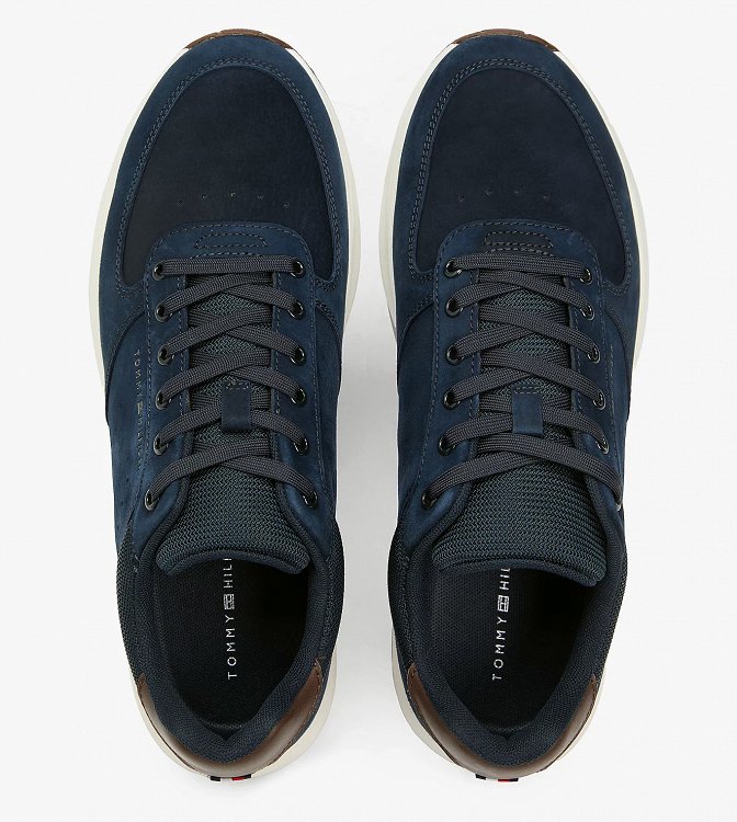 Tommy Hilfiger Ανδρικό Δερμάτινο Sneaker FM0FM05724 DW5 Μπλε
