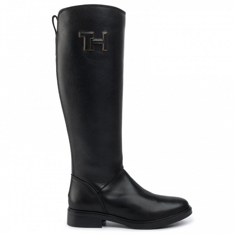 Tommy Hilfiger Essential Leather Longboot FW0FW04319 990 Black