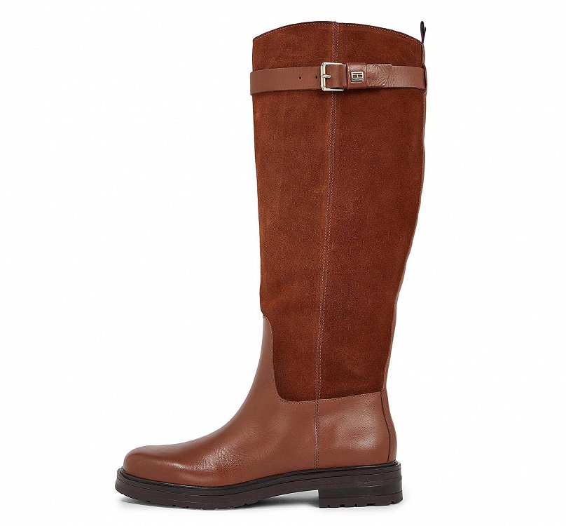 Tommy Hilfiger Δερμάτινες Μπότες Ιππασίας FW0FW07480 GTU Natural Cognac