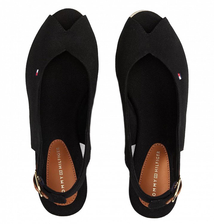Tommy Hilfiger Flag Mid Wedge Espadrille FW0FW08595 BDS Μαύρο