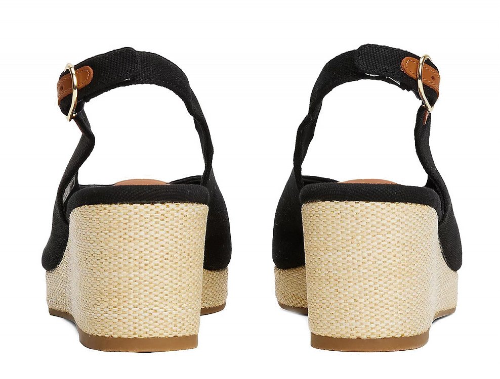 Tommy Hilfiger Flag Mid Wedge Espadrille FW0FW08595 BDS Μαύρο