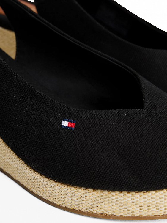 Tommy Hilfiger Flag Mid Wedge Espadrille FW0FW08595 BDS Μαύρο