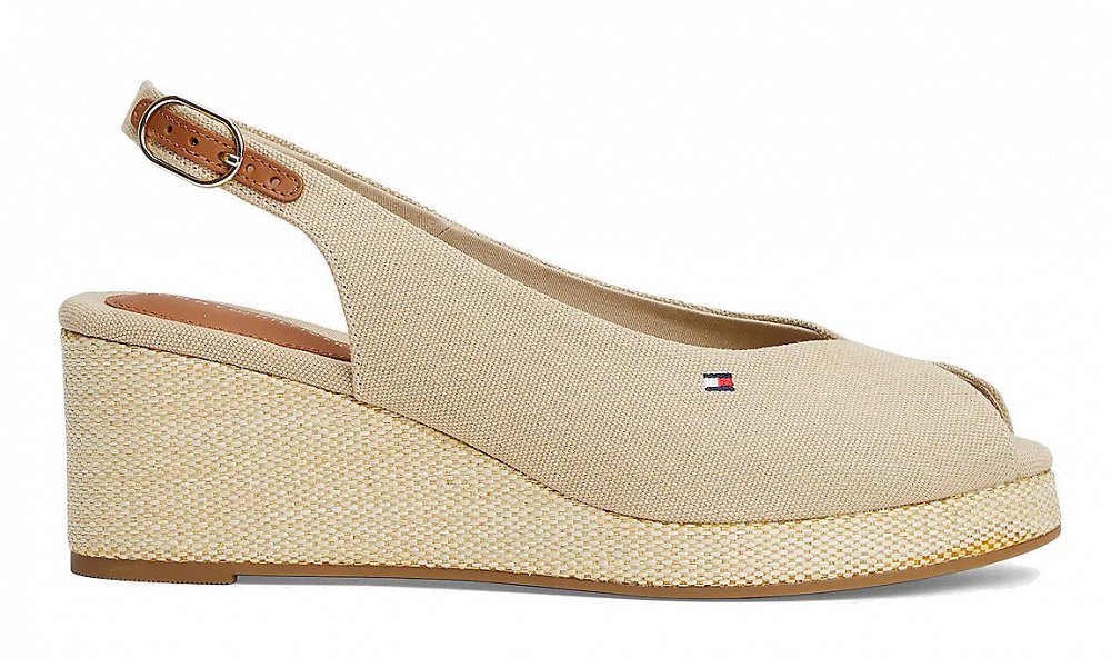 Tommy Hilfiger Flag Mid Wedge Espadrille FW0FW08595 ACC Μπεζ