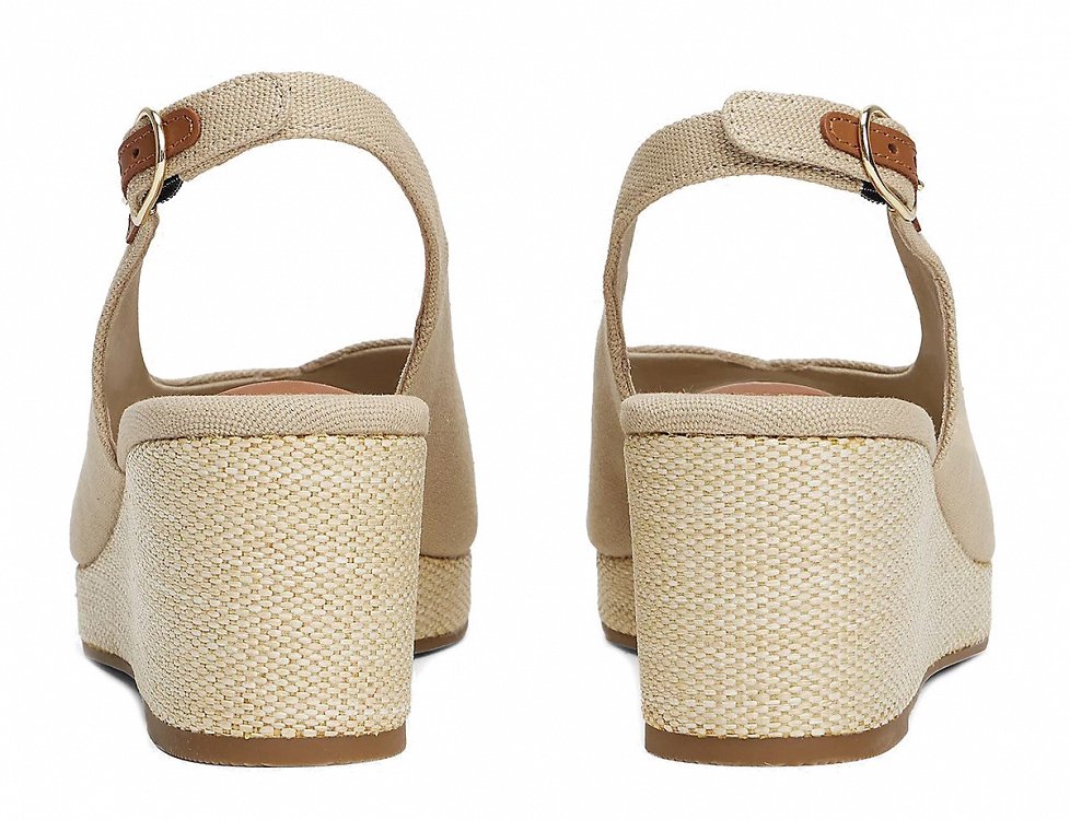 Tommy Hilfiger Flag Mid Wedge Espadrille FW0FW08595 ACC Μπεζ
