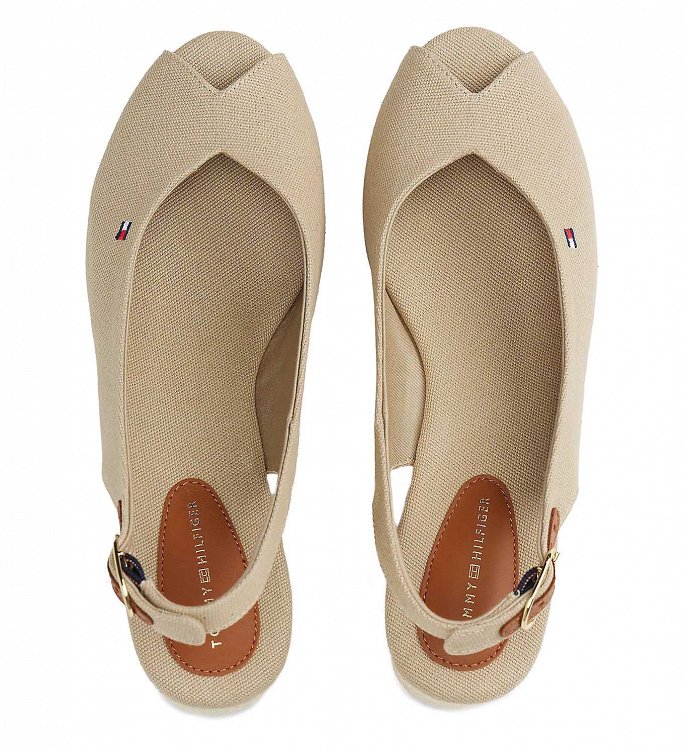 Tommy Hilfiger Flag Mid Wedge Espadrille FW0FW08595 ACC Μπεζ