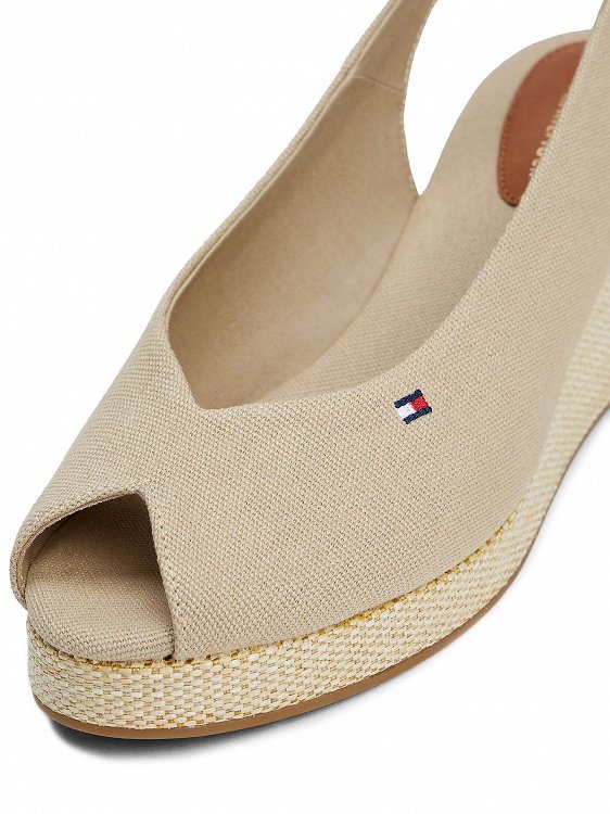 Tommy Hilfiger Flag Mid Wedge Espadrille FW0FW08595 ACC Μπεζ