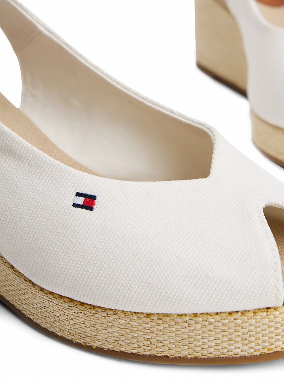 Tommy Hilfiger Flag Mid Wedge Espadrille FW0FW08595 YBL Λευκό