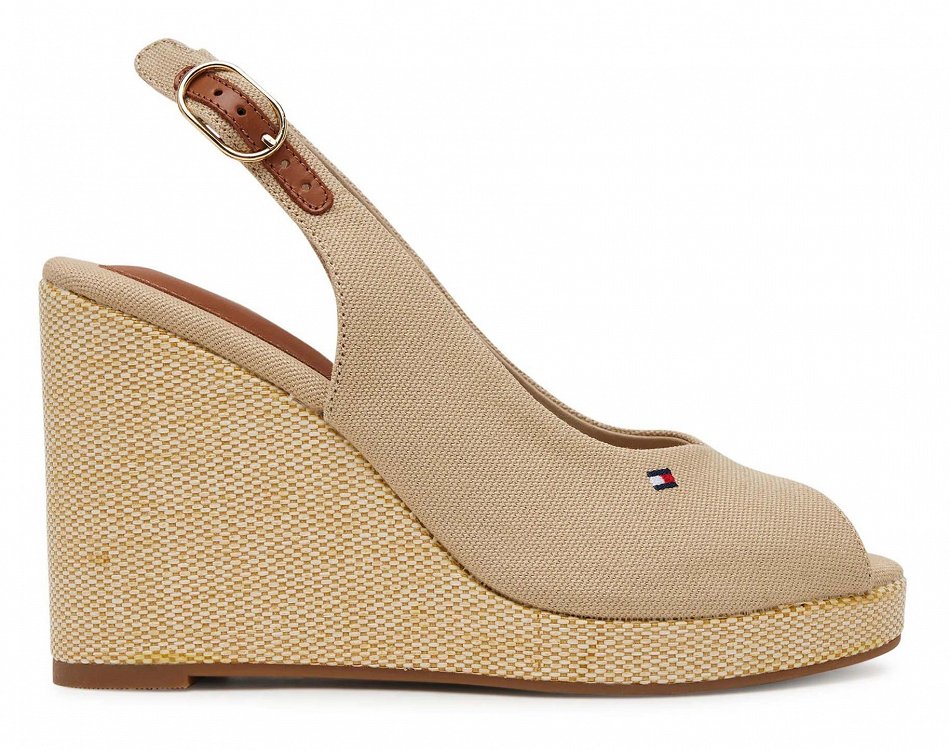 Tommy Hilfiger Flag High Wedge Espadrille FW0FW08597 ACC Μπεζ
