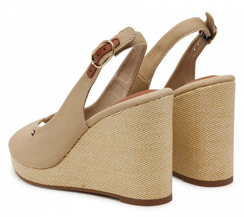 Tommy Hilfiger Flag High Wedge Espadrille FW0FW08597 ACC Μπεζ