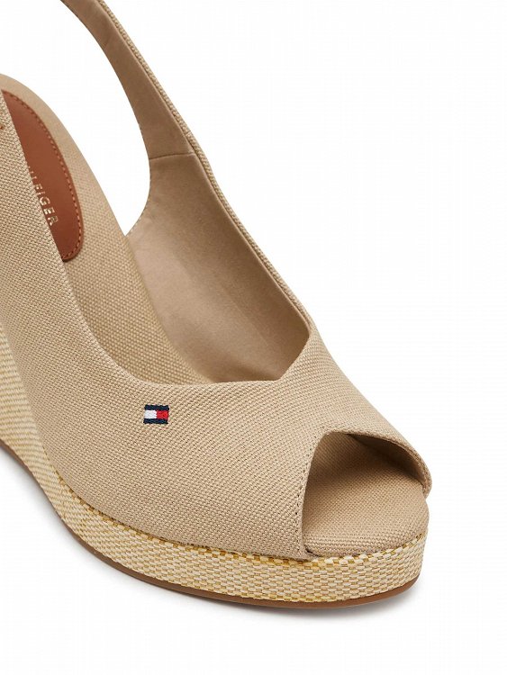 Tommy Hilfiger Flag High Wedge Espadrille FW0FW08597 ACC Μπεζ