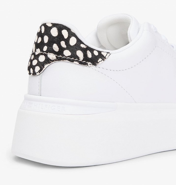 Tommy Hilfiger Γυναικείο Δερμάτινο Sneaker FW0FW09023 02R Λευκό