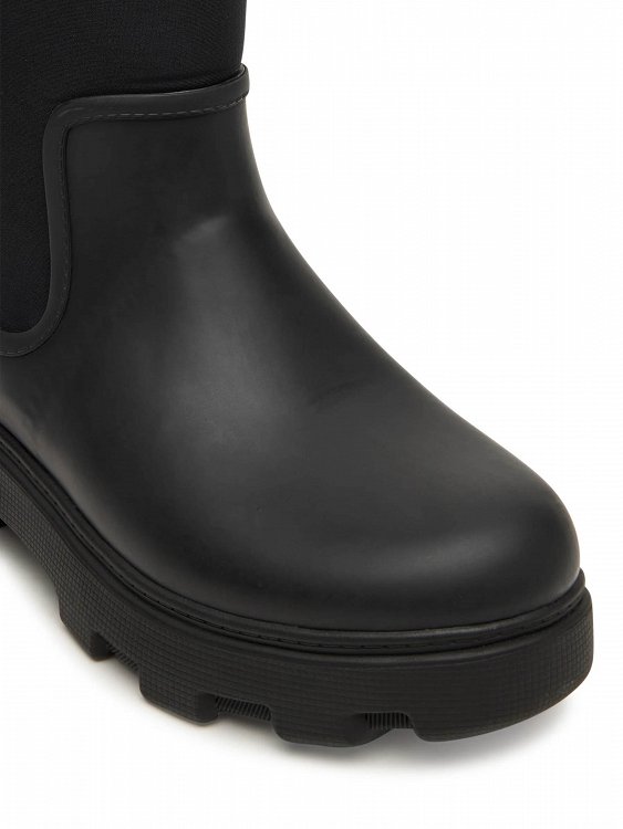 Tommy Hilfiger Γυναικεία Γαλότσα Flag Long Rainboot Warm Lining FW0FW08973 BDS Μαύρο