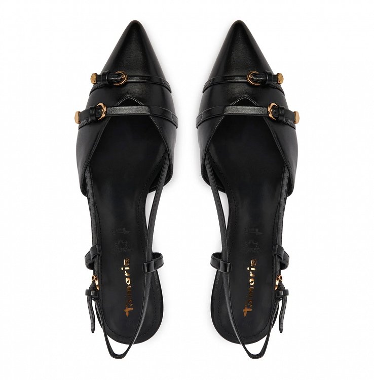 Tamaris Δερμάτινο Πέδιλο 1-29631-46 003 Black Leather