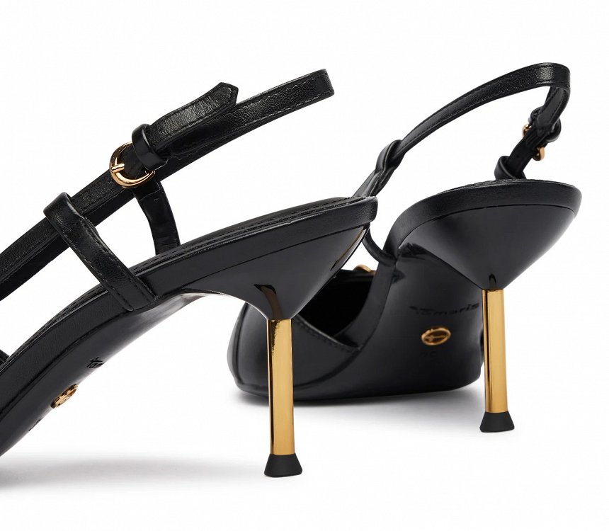 Tamaris Δερμάτινο Πέδιλο 1-29631-46 003 Black Leather