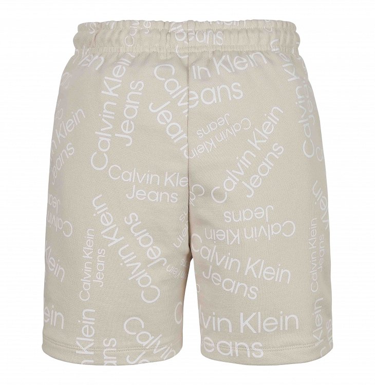 Calvin Klein Stacked Aop Logo Relaxed Shorts IB0IB01179 0F5 Eggshell
