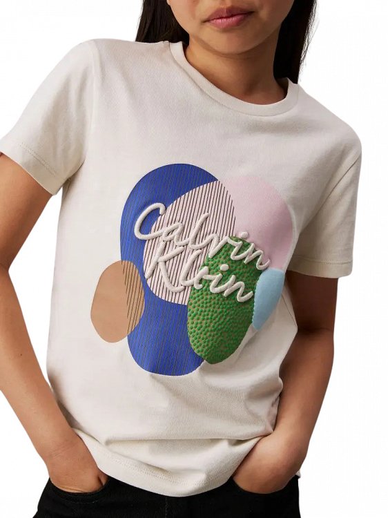Calvin Klein Παιδικό T-Shirt Για Κορίτσια IG0IG02800 CKS Μπεζ
