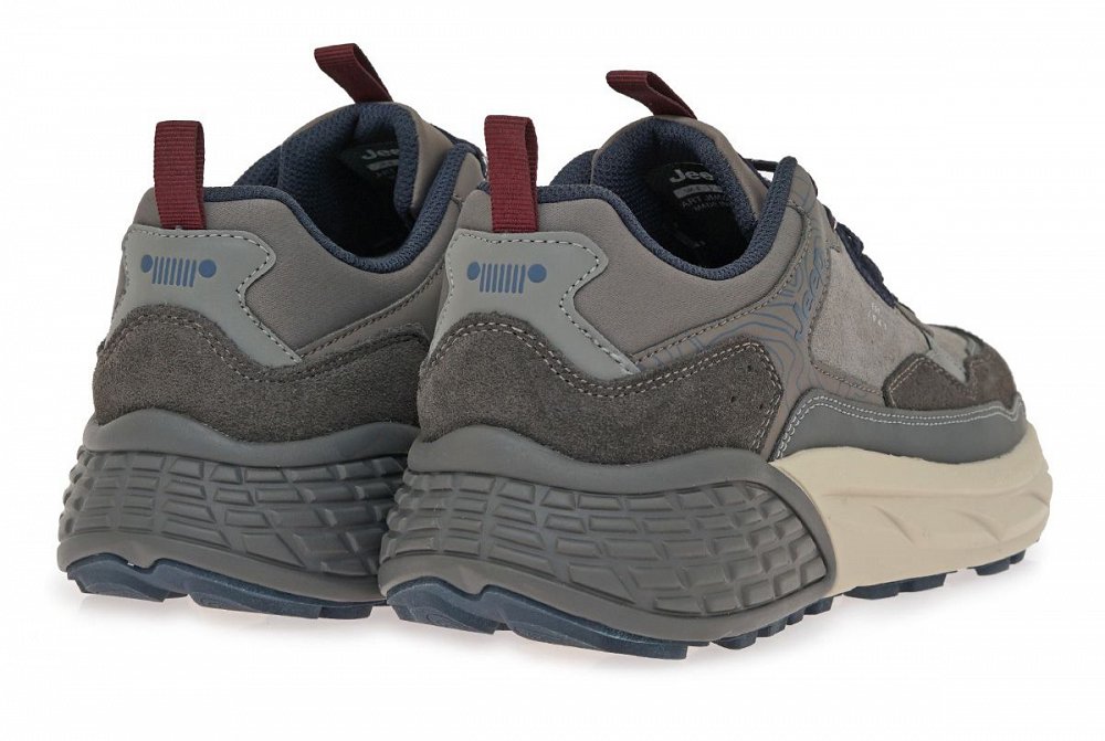 Jeep Ανδρικό Δερμάτινο Sneaker Groove JM52070A 055 Grey
