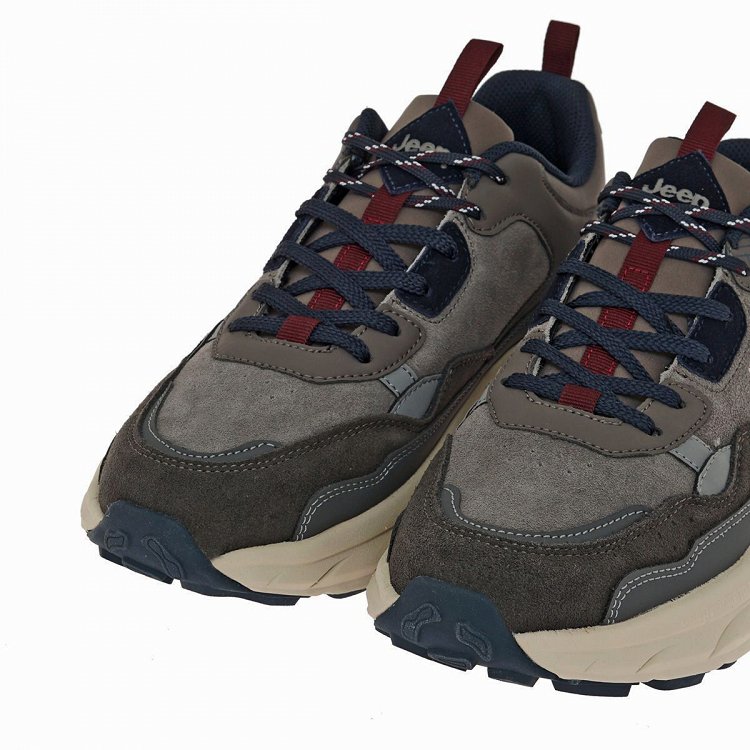 Jeep Ανδρικό Δερμάτινο Sneaker Groove JM52070A 055 Grey