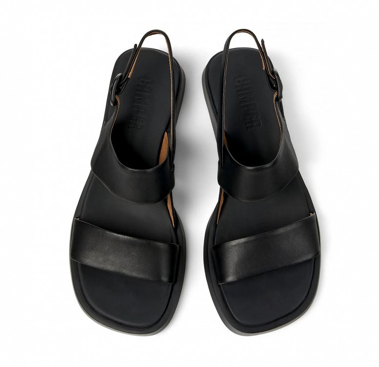 Camper Γυναικείο Δερμάτινο Πέδιλο Flat  Dana K201486-005 Black Leather