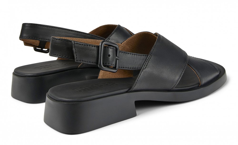 Camper Γυναικείο Δερμάτινο Πέδιλο Flat Dana K201600-002 Μαύρο