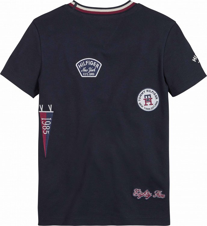 Tommy Hilfiger Kids Multibadge Monogram T-Shirt KB0KB08209 DW5 Desert Sky