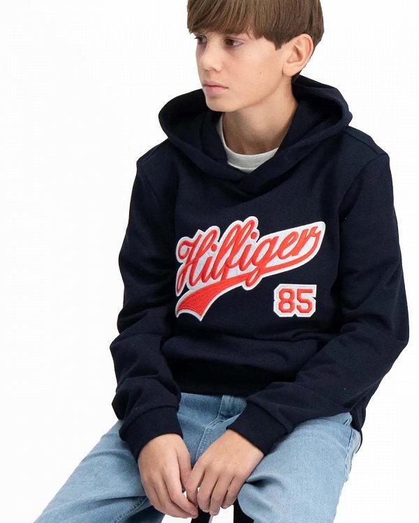 Tommy Hilfiger Script Hoodie KB0KB08718 DW5 Desert Sky Μπλε