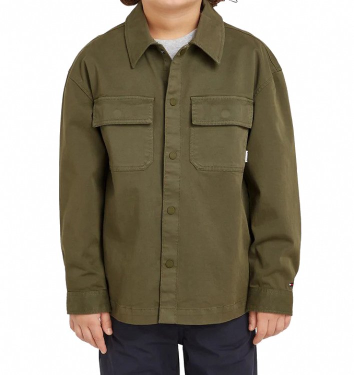 Tommy Hilfiger Kids Παιδικό Πουκάμισο KB0KB09079 MSH Utility Olive