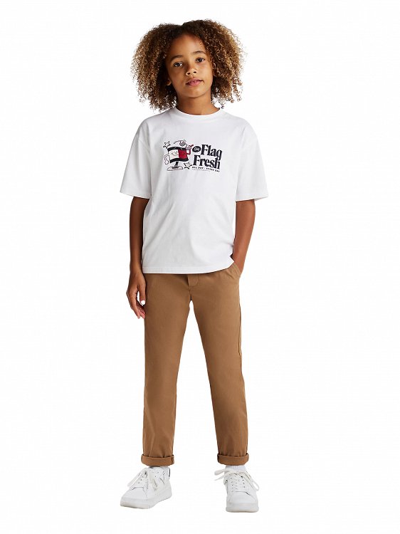 Tommy Hilfiger Παιδικό T-Shirt Για Αγόρια KB0KB09354 YBR Λευκό