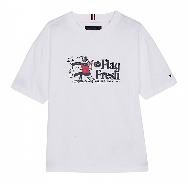 Tommy Hilfiger Παιδικό T-Shirt Για Αγόρια KB0KB09354s YBR Λευκό