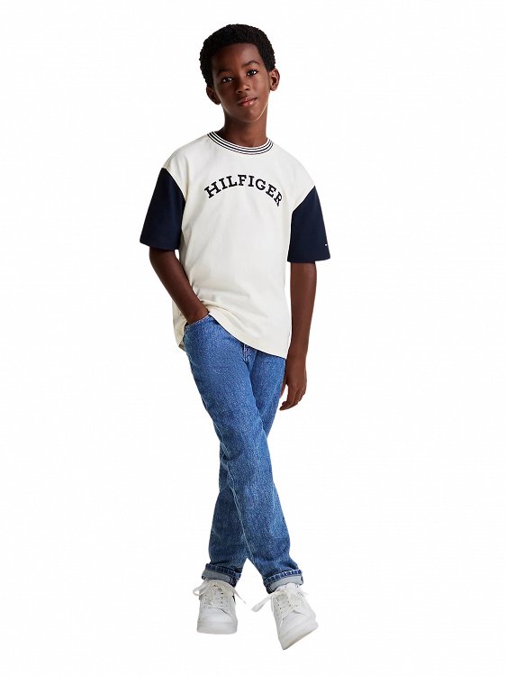 Tommy Hilfiger Παιδικό T-Shirt Για Αγόρια KB0KB09360 AEF Μπεζ