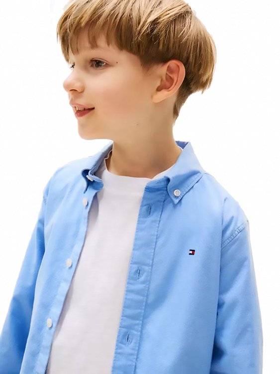 Tommy Hilfiger Παιδικό Πουκάμισο KB0KB10192 C14 Γαλάζιο