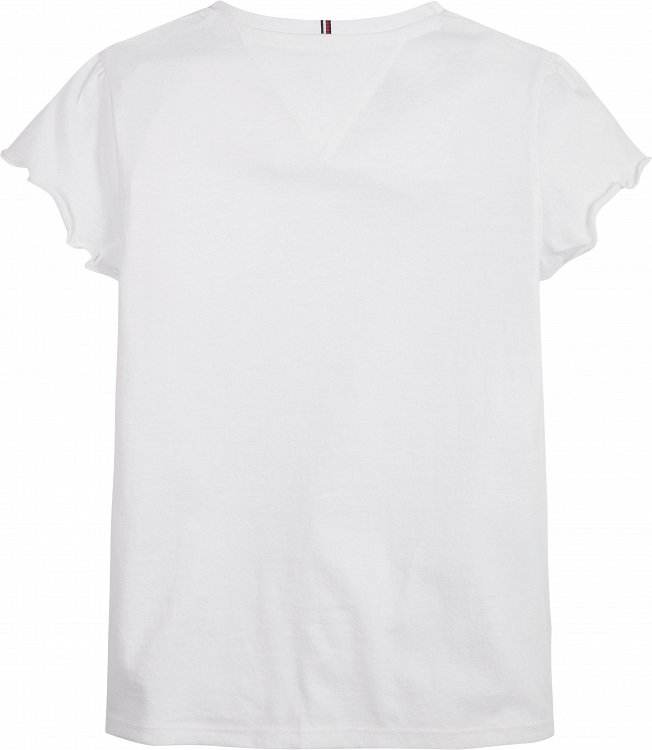 Tommy Hilfiger Kids Essential Ruffle Sleeve Top KG0KG07052s YBR White