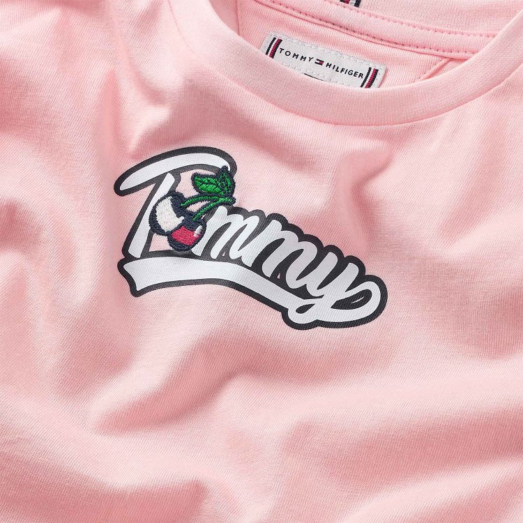 Tommy Hilfiger Kids Lg Tommy Cherry Tee KG0KG07279 TJ9 Faint Pink