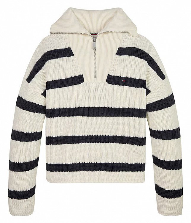 Tommy Hilfiger Kids Stripe Half Zip Sweater KG0KG08134 0A8 Μπεζ