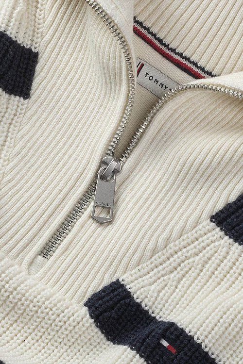 Tommy Hilfiger Kids Stripe Half Zip Sweater KG0KG08134 0A8 Μπεζ